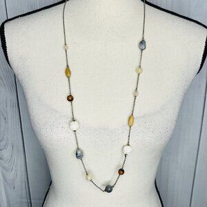 Ann Taylor Loft Outlet 18" Multi-Beaded Necklace Floral Link Chain